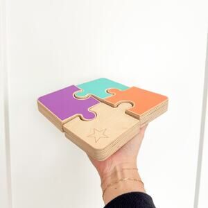 Lovevery 4 pcs Chunky Wooden Double-Sided The Companion Play Kit Jigsaw Puzzle